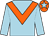 Light blue, orange chevron, orange cap, light blue star (Mr R Morgan)