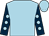 Light blue, dark blue sleeves, light blue spots (Mr R G Owens)