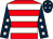 Red & white hoops, dark blue sleeves, white stars, dark blue cap, white stars (Little Acorns Syndicate)