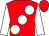 Red, large white spots and sleeves (Stick To The Damn Plan)