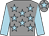 Grey, light blue stars, sleeves and star on cap (The Nigel Bennett Partnership)