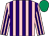 Pink & purple stripes, emerald green cap (S Brosnan)