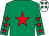Emerald green, red star, red stars on sleeves, white cap, emerald green stars (Patrick Joseph Hayes)
