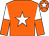 Orange, white star, white and orange halved sleeves, orange cap, white star (Miss Vanda Ohlidalova)