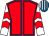 Red, royal blue seams, white sleeves, red chevrons, royal blue & white striped cap (Only Fools Love Horses Syndicate)