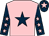 Pink, dark blue star, dark blue sleeves, pink stars, dark blue cap, pink star (Miss Lucinda Parker)
