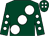 Dark green, large white spots, white spots on sleeves, dark green cap, white spots (P Harty)