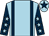 Light blue, dark blue braces, dark blue sleeves, light blue stars, light blue cap, dark blue star (Mr V Chitkara)