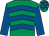 Emerald green, royal blue chevrons and sleeves, check cap (J P Farrell)