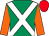 emerald green, white cross belts, orange sleeves, red cap (Mrs H Steel)