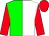 Green and white (halved), red sleeves and cap (Mr J E Lloyd)