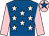 Royal blue, white stars, pink sleeves, pink cap, royal blue star (One Day Rodney Partnership)