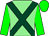 Light green and dark green cross sashes, green sleeves and cap (Dorothy Burt)