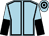 Light blue, black seams, halved sleeves, light blue and black hooped cap (Mr A Dale)