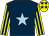 Dark blue, light blue star, yellow and dark blue striped sleeves, yellow cap, dark blue stars (For Fun Partnership)