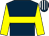 Dark blue, yellow hoop, yellow sleeves, dark blue & white striped cap (David Chawke)
