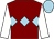 Maroon, light blue triple diamond, white sleeves, light blue cap (Ms Sara Humber)