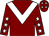 Maroon, white chevron, maroon sleeves, white stars, maroon cap, white stars (Mr Ken Price)