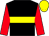 Black, yellow hoop, red sleeves, yellow cap (Mrs B Tucker)