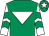 Emerald green, white inverted triangle, white and emerald green chevrons on sleeves, white star on cap (Mr P Rands)