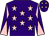 Purple, pink stars, diabolo on sleeves and stars on cap (The 100 Club)