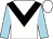 White, black chevron, light blue sleeves (R Betts, C Drake And Partners)