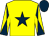 Yellow, dark blue star, diabolo on sleeves, dark blue cap (Mr J Maldonado)