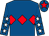 Royal blue, red triple diamond, royal blue sleeves, white stars, royal blue cap, red star (John Schuster & Mrs Graziella Schuster & Alexei Schuster)