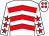 White & Red chevrons, red stars on sleeves, white cap, red spots (Fernhill Tower Syndicate)