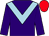 Purple, Light Blue chevron, red cap (Mr J C Smith)