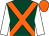 Dark green, orange cross belts, white sleeves, orange cap (Cilla Partnership)