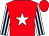 Red, white star, white and dark blue striped sleeves (Castro's Army)