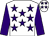 White, purple stars, purple sleeves, purple stars on cap (Stephen Ferrissey)