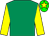 Emerald green,yellow sleeves,green cap,yellow star (Mrs J M Ryan)