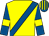 Yellow, royal blue sash, royal blue sleeves, yellow armlets, striped cap (Mr A M Pickering)