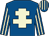 Royal blue, beige cross of lorraine, striped sleeves and cap (One For All Racing)