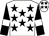 White, black stars, black sleeves, white armlets (Lady Horn-smith & Godfrey Wilson)