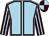 Light blue, brown seams, brown and light blue striped sleeves, quartered cap (Mrs Pao, Mr Stafford & Mr Tucker)