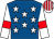 Royal blue, white stars, white sleeves, red armlets, white and red striped cap (Mr J L Flint)