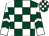 Dark green and white check, white and dark green chevrons on sleeves (Gladwin and West Buckland Bloodstock)