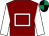 Maroon, white hollow box and sleeves, black and emerald green quartered cap (Mr P Greally)