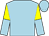 Light blue, yellow and light blue halved sleeves (Mr Nurlan Bizakov)