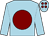 Light blue, maroon disc and spots on cap (L Turland And A Smith)