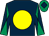 Dark blue, yellow disc, dark blue and emerald green diabolo on sleeves, emerald green cap, dark blue diamond (Winter Gold Racing)