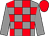 Grey and red check, grey sleeves, red cap (Mr C G Rowles Nicholson)