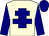 Cream, navy cross of lorraine, navy blue sleeves, navy blue cap (Newtown Anner Stud)