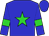 Blue, lime star, lime bars on sleeves, blue cap (Bedouin Bloodstock)
