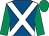 Royal blue, white cross belts, emerald green sleeves and cap (Lael Stable)