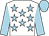 White, light blue stars, sleeves and cap (Mr M Moulds)