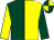 Dark green and yellow (halved), sleeves reversed, dark green and yellow quartered cap (Jones, Kelly & Whittle)